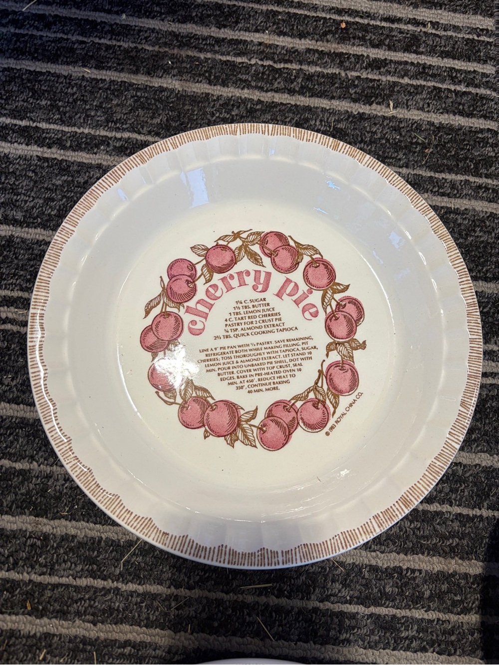 Royal China Cherry Pie Plate